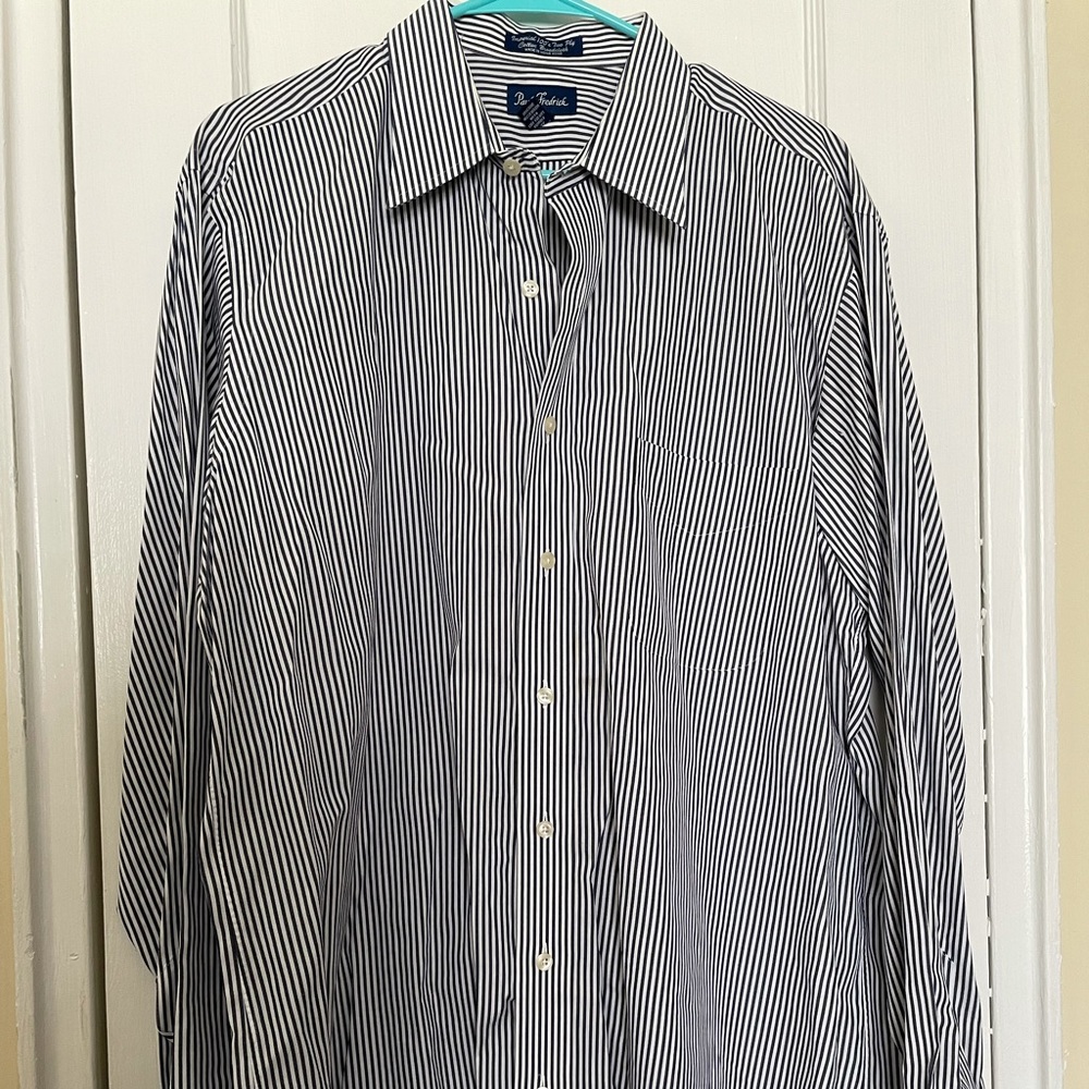 Paul Fredrick men’s striped dress shirt